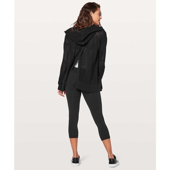 Lululemon Still Movement Wrap Open Cardigan Black Size 8 - Picture 7 of 11